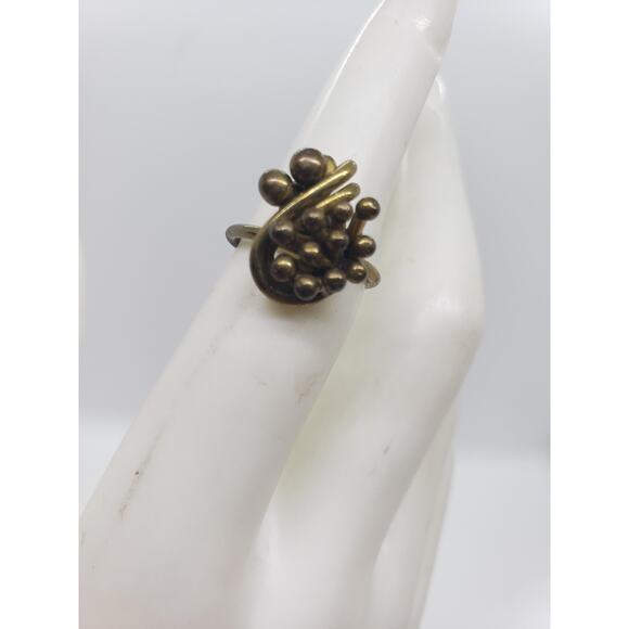 Vintage Ring Mid Century Brutalist Pal Kapenyes Style Mixed Metal sz 5.75 1960s - Picture 1 of 11